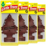 LITTLE TREES Car Air Freshener | Hanging Tree Provides Long Lasting Scent for Auto and Home | Leather, 24 Air Fresheners