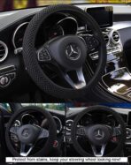 Hiflyer Steering Wheel Cover - Universal 14.5-15 Inch, Soft Microfiber Car Wheel Cover for Women & Men (Black)