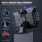 Portable Wireless Carplay Screen, PBYRD 9" Touchscreen with 4K HD Front Camera, Car Stereo with Apple Carplay & Android Auto, Mirror Link/Voice Control/Bluetooth/GPS Navigation-2025 NEW - Image 3