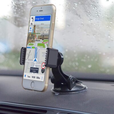 APPS2Car Suction Cup Phone Holder for Car with Adjustable Arm, Low Profile Dashboard Phone Mount Compact Windshield Window Dash Mobile Stand Compatible w/All iPhone and Android Cell Phones - Image 3