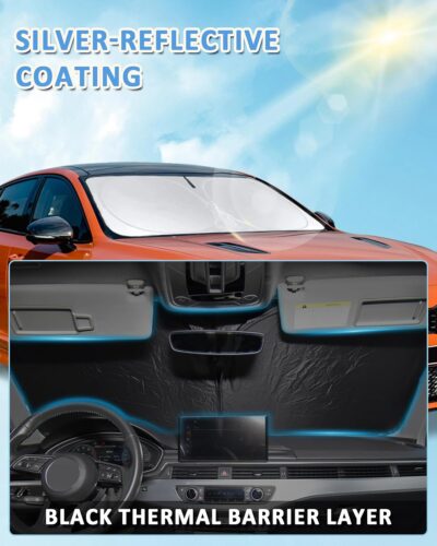 for Altima Windshield Sun Shade Sunshade for Nissan Altima Sedan 2007-2012 Windshield Cover Front Window Sun Shield Foldable Sun Visor Protector UV Heat Protection Car Accessories - Image 6