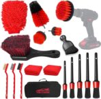 Car Detailing Kit, 18Pcs Car Detailing Brush Set, Car Cleaning Kit, Drill Brush Set, Car Detailing Brushes, Tire Brush - Car Wash Kit, Car Cleaning Tools brushes for Interior, Exterior, Wheels