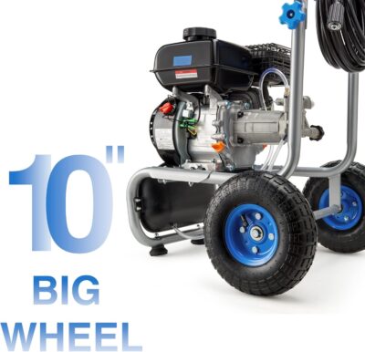 3500PSI Gas Pressure Washer, 2.3GPM Gas Powered High Pressure Washer with 209CC Engine, 4 Adjustable Nozzles, 25 ft High Pressure Hose for Cleaning Walls, Terraces, Vehicles, Garden (Blue) - Image 6