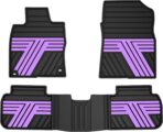 Floor Mats Fit for Honda Civic 2022-2025 2026 Sedan Hatchback Si (Include Sport,Not for Hybrid), with&w/o USB Port | for Acura Integra 2023-2026, All Weather Car Floor Liners, Black & Purple
