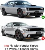 HECASA Heavy Duty Mud Flaps Guards Compatible with 2015-2023 Dodge Challenger Replacement for 82214141 82214142 Black Mud Guards Splash Molded Front & Rear 4Pcs - Image 3
