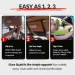 Glare Guard Professional-Grade Polarized Sun Visor Extender – Anti-Glare Sun Glare Blocker for Car Windshields, Adjustable Clip-On UV400 Tinted Visor Extension for Cars, Trucks & SUVs - Image 7