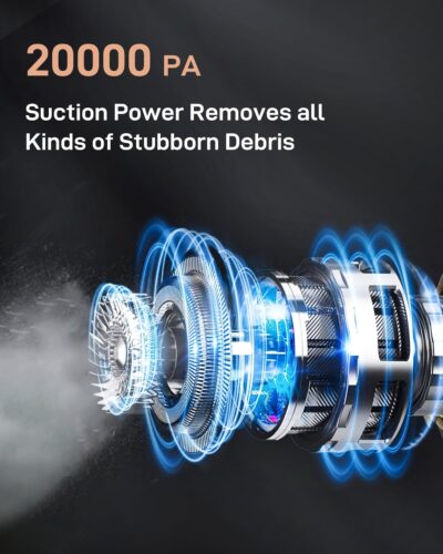 Handheld Vacuum Cordless, Car Vacuum Portable with 20000Pa Ultra-Strong Suction, Multi-Function Hand Vacuum Rechargeable for Cars, Home, Pet Hair & Outdoor Use - Image 4