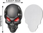 TOMALL 2Pcs Skeleton Skull Logo Devil Death Emblem Badge 3D Metal Decals Stickers Decoration for Cars Trucks Motorcycle Mobile Phone Computer Laptop for Men Boy(Black Red) - Image 2