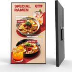 32" Wall Mount Digital Signage, 1000nits Slim Fit Frameless Digital Signage Display, LCD Monitor Advertising Screen, Android OS with HDMI in, Publishing Content with U-Disk/APP/CMS