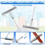 Tire Plug Kit, 95 PCS Tubeless Tire Repair Kit with Heavy-Duty Metal T-Handle Tools, Repair Strips, Screw-in Repair Plugs, Valve Core Tool, Caps & Storage Case for Car SUV Motorcycle ATV - Image 6