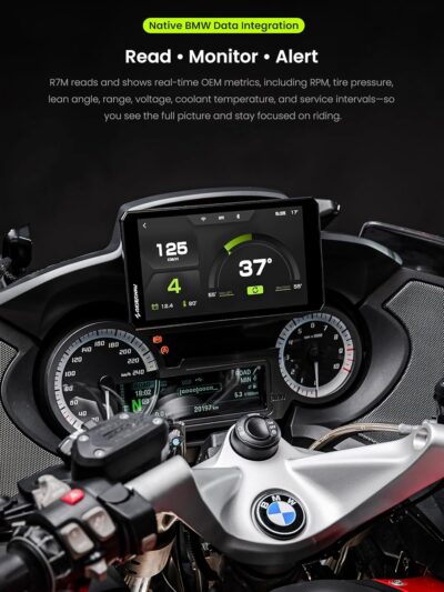 R7M 7" Wireless Motorcycle CarPlay & Android Auto for BMW Motorcycles - Native Wonder Wheel & Action Camera Control (GoPro/Insta360)| TPMS/RPM| OTA Updates|1200-Nit IP69K GPS | Nav Prep 5/6 - Image 6