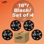 16 Inch Hubcaps Compatible with 1992-2014 Ford E150 E250 E350 Van 8 Lug Factory Steel Wheel, Snap-On Wheel Covers, Durable ABS Replacement Hubcaps Set of 4 (Black) - Image 7