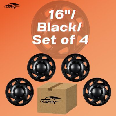16 Inch Hubcaps Compatible with 1992-2014 Ford E150 E250 E350 Van 8 Lug Factory Steel Wheel, Snap-On Wheel Covers, Durable ABS Replacement Hubcaps Set of 4 (Black) - Image 7