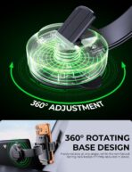 Car Dashboard Phone Holder for Windshield - Tesla Touch Screen Phone Mount with 360° Adjustable Aluminum Arm & Nano Adhesive Base for iPhone 17 Pro Max and All 4-7inch Smartphone (Black) - Image 5