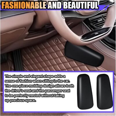 2PCS Car Door Armrest Pads, Soft Memory Foam Car Knee Leg Elbow Cushion, Leather Car Arm Rest Pillow for Comfort Support, Universal Car Interior Accessories for Most Vehicles (Black) - Image 4