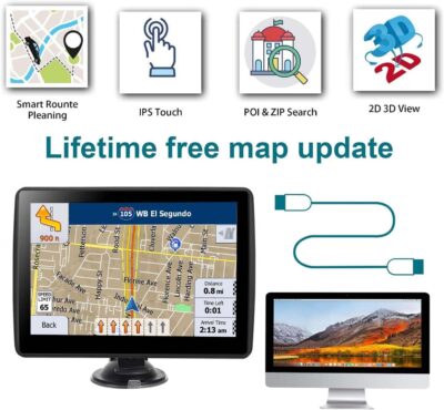 7 Inch GPS Navigator for Car Truck RV, 2026 Latest Map GPS for Car with Free Lifetime Updates, Voice Guidance, Speed Alerts, Custom Routing, HD Touchscreen - Image 4