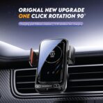 15W Wireless Car Charger & Auto Rotating Car Phone Holder MagSafe Compatible with LED Lights, Gesture Control Clamping, Auto Arm Opening, Built-In Battery, Dual Mount Options for Vent or Dashboard - Image 6