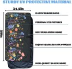 Wild Flower Car Windshield Sunshades Colorful Floral Boho Retro Heatshield Front Window Car Sun ​Shade Windshield Blocks UV Rays Sun Visor Protector for Car Sedan Truck SUV Accessories 59"L x 31.5"W - Image 6