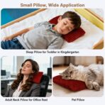 vocheer Small Pillow 11" x 7", Mini Travel Pillows for Sleeping, Tiny Pillow for Neck, Wrist, Lumbar, Knee, Pets, Multifunctional Machine Washable Pillows for Bed, Office, Travel, Camping, 1pc-Red - Image 5