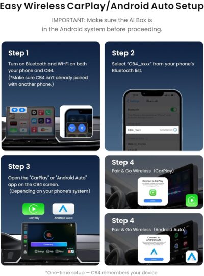 Magic CarPlay Box, Wireless CarPlay Adapter Supports for Netflix/YouTube/TF Card, AI Box Carplay, Plug & Play, Drivechat with AI Skills, Dual WiFi, Bluetooth, Fits for OEM Wired CarPlay Cars - Image 4