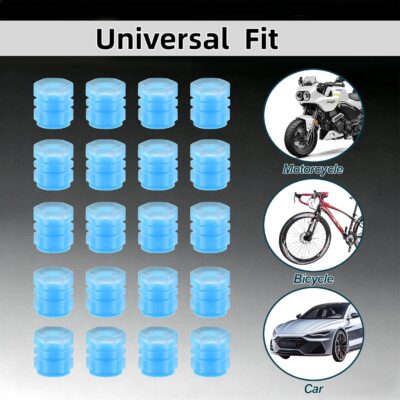 20 Pcs Glow in The Dark Tire Valve Caps Fluorescent Tire Valve Stem Caps, Cool Car Present for Universal Decoration Accessories for Car SUV Bicycle Motorcycles Trucks (Blue) - Image 6