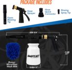 SwiftJet Car Wash Foam Gun + Microfiber Wash Mitt - Works with Any Soap - Garden Hose Car Foam Sprayer - Foam Cannon Car Wash Kit - Car Accessories Foam Blaster (Black Foam Gun with Mitt) - Image 4