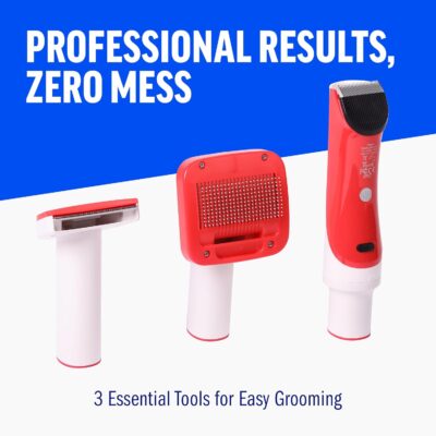 ChomChom Roller Dog Vacuum for Shedding Grooming – Dog Grooming Kit with Dog Brush Vacuum Attachment, Pet Hair Clipper with Guards, Large-Capacity Bin - Image 4