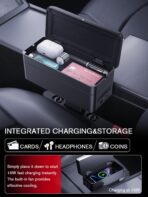 for 2-in-1 Car Armrest & Car Seat Gap Filler - Adjustable Sponge Armrest with 9-Level Height - 15W Wireless Charging & 50W Power Dock - Dual-Layer Car Storage Box - Fits Driver & Passenger - Image 6