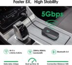 Wireless CarPlay Adapter, 2025 Upgraded Dual-Band (2.4GHz/5GHz) WiFi, Converts Wired to Wireless CarPlay, More Stable & Auto-Connect, Plug & Play for OEM Wired CarPlay Cars & iPhone iOS 10+ (Black). - Image 5