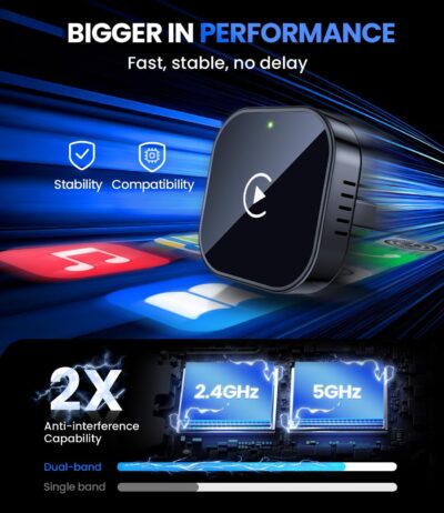 Teeran Wireless CarPlay Adapter for iPhone (2026 Upgraded), Mini Plug & Play for Cars with Factory Wired Apple CarPlay, Fast & Stable Connection, Easy Setup, Wide Vehicle Compatibility USB & USB C﻿ - Image 4