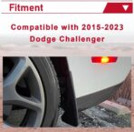 HECASA Heavy Duty Mud Flaps Guards Compatible with 2015-2023 Dodge Challenger Replacement for 82214141 82214142 Black Mud Guards Splash Molded Front & Rear 4Pcs - Image 2