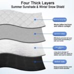 Car Windshield Cover for Ice and Snow Kit,Snow Cover with Side Mirrors Covers,Waterproof Frost Cover for Cars, SUVs, Trucks,Secure Fit Windproof Covers Winter Car Accessories (71"x43") - Image 4