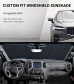 Windshield Sun Shade for Ram 1500 2019-2025 with 5 Inch Wide Sensor. Reflective Aluminum Film Front Window Sunshade - BLAZBLOCK - Image 2