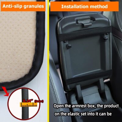 Car Armrest Storage Box Mat, Fiber Leather Car Center Console Cover, Car Armrest Seat Box Cover Accessories Interior Protection for Most Vehicle, SUV, Truck, Car (Black) - Image 5