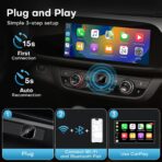 2-in-1 Wireless CarPlay & Android Auto Adapter, Plug & Play CarPlay Dongle Converts Wired to Wireless, Fast Auto-Connect, No Delay, Compact Design for iPhone & Android with USB/USB-C Port(Black) - Image 3