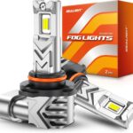 SEALIGHT 9145 H10 LED Fog Light Bulbs, 800% Brightness 17,000 Lumens LED Fog Lights 6500K White, Strong Penetration 9145 9140 H10 Fog Light Bulbs, 1:1 Mini Size 16pcs LEDs, Pack of 2