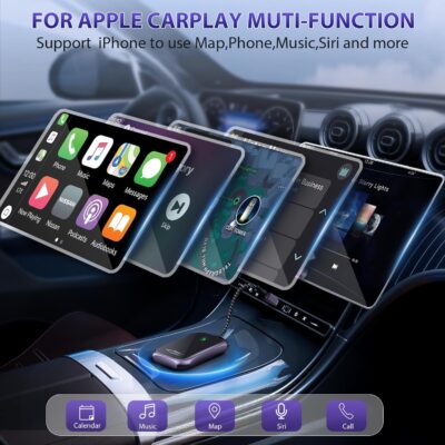 Wireless Carplay Adapter, 2025 Upgrade Converts Wired to Wireless Adapter for iPhone, Auto Connect Dongle for Apple Car Play, Bluetooth No Delay Control for Cars from 2016 and iOS 10+, Black - Image 5