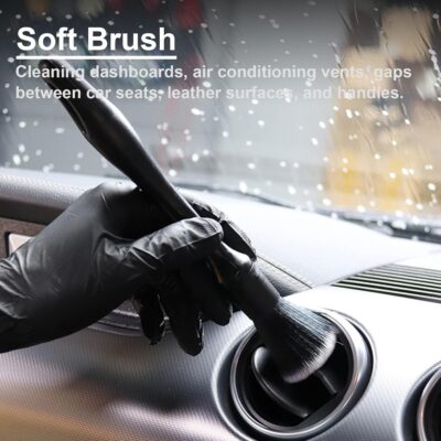 4 PCS Car Detailing Brush Set for Cleaning Interior or Exterior, Boars Bristle Detailing Brushes, Dusting Cleaning Supplies, Tool for Emblem, Air Vents, Wheels, Leather Upholstery Seat - Image 4