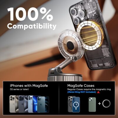 Phone Holders for Your Car, Car Phone Holder for Magsafe [Upgraded Strongest Suction & Magnetic] 360° Adjustable Magnetic Car Phone Mount for Your Car/Gym/Mirror Mount for iPhone & Android | Best Gift - Image 7