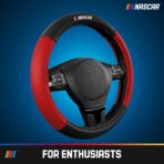 NASCAR Steering Wheel Cover, Two-Tone Red Leather Patchwork, Universal Fit 14.5"-15.5" Steering Covers for Cars, Anti-Slip, Soft Grip, Odor-Free, Trucks & SUVs, Racing Style Interior Upgrade - Image 9