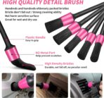Pink 62" Car Wash Brush with Long Handle,Chenille Microfiber Car Wash Mop Sponge Mitt ,Windshield Window Squeegee,Wheel Brush,Car Detailing Brushes,Car Duster,Towel,Car Cleaning Kit for Cars RV Truck - Image 8