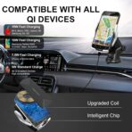 Car Phone Mount,Auto-Clamping Smart Sensor 10W Qi Fast Charging Car Front Windshield Dashboard Air Vent Phone Holder Compatible with iPhone12/12 pro max/Samsung S20/note 20 All 4.7-6.7 Inch Smartphone - Image 2