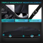 Car Cover Waterproof All Weather for Automobiles, Size A4 Universal Fit for Sedan Dodge Charger, Lincoln mkz, Hyundai Genesis, Ford Taurus, Buick Lacrosse, Mercedes Benz S-Class etc.(199 to 208 inch) - Image 8