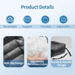 YOUFI Leather Seat Cushion Extra-Thick Booster for Office Chair to Rise Height - Full Filling for Support - with Breathable Cover, Handle and Buckle - Relieves Back Pain – 18"x16"x6" (Black) - Image 4