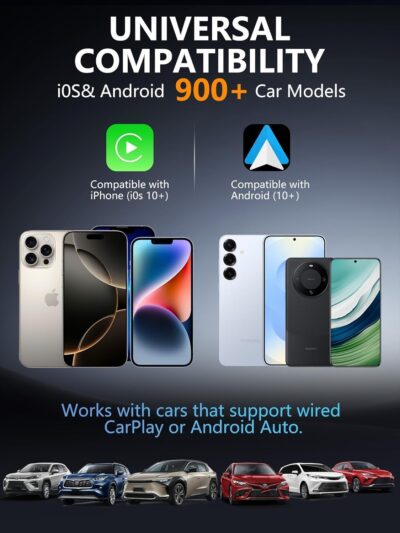 2-in-1 Mini Wireless CarPlay Adapter for Apple CarPlay & Android Auto,Upgrade Wired to Wireless, Fast Auto-Connect, Plug & Play (iOS 10+, Android 10+, 2016+ Cars) - Image 8
