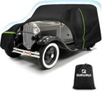 QUNSUNUS Waterproof Car Cover for Ford Model A Sedan/Convertible 1928-1931, All Weather Outdoor Car Covers with Zipper and Elastic Edges for Wind, Sun, UV and Dust Protection