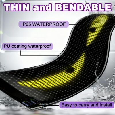 2PCs Programmable Scrolling Led Eyes Display, 23.62"x4.72" Flexible Devil Eyes Windshield with Remote and APP Control, Led Sign for Cars/Trucks/SUVs, Customizable Digital Display for Store School Hotel Party - Image 7