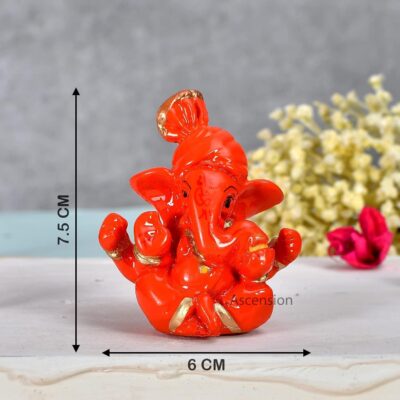 Ganesha Idol for Car Dashboard Ganesha Murti Ganpati Idol for Home Decor Puja Lord Ganesh Statue Gift for Office Desk Puja Room Figurine (Murti-A-Mukut-2) - Image 4
