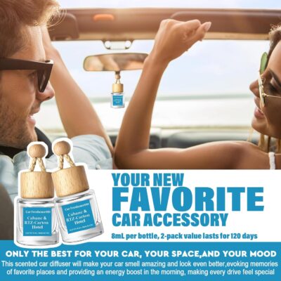 HoogaLife Car Air Freshener Hanging 2 Pack - Hotel Collection Diffuser Oil Inspired by Cabane & Rltz. CarIton Hotel - NO.1012 Fragrance Oil, Car Fresheners for Women Made in USA (081) - Image 3