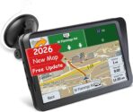 GPS Navigator for Car Truck RV, 9 Inch Touch Screen Latest 2026 Map, Real Voice Spoken Turn-by-Turn Direction Reminding Navigation System, Vehicle GPS with Speed and Red Light Warning, FM